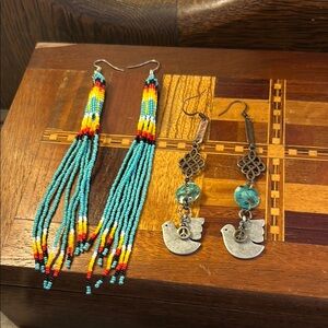 Lot of Two Pairs of Boho Dangle Earrings—Excellent Condition!